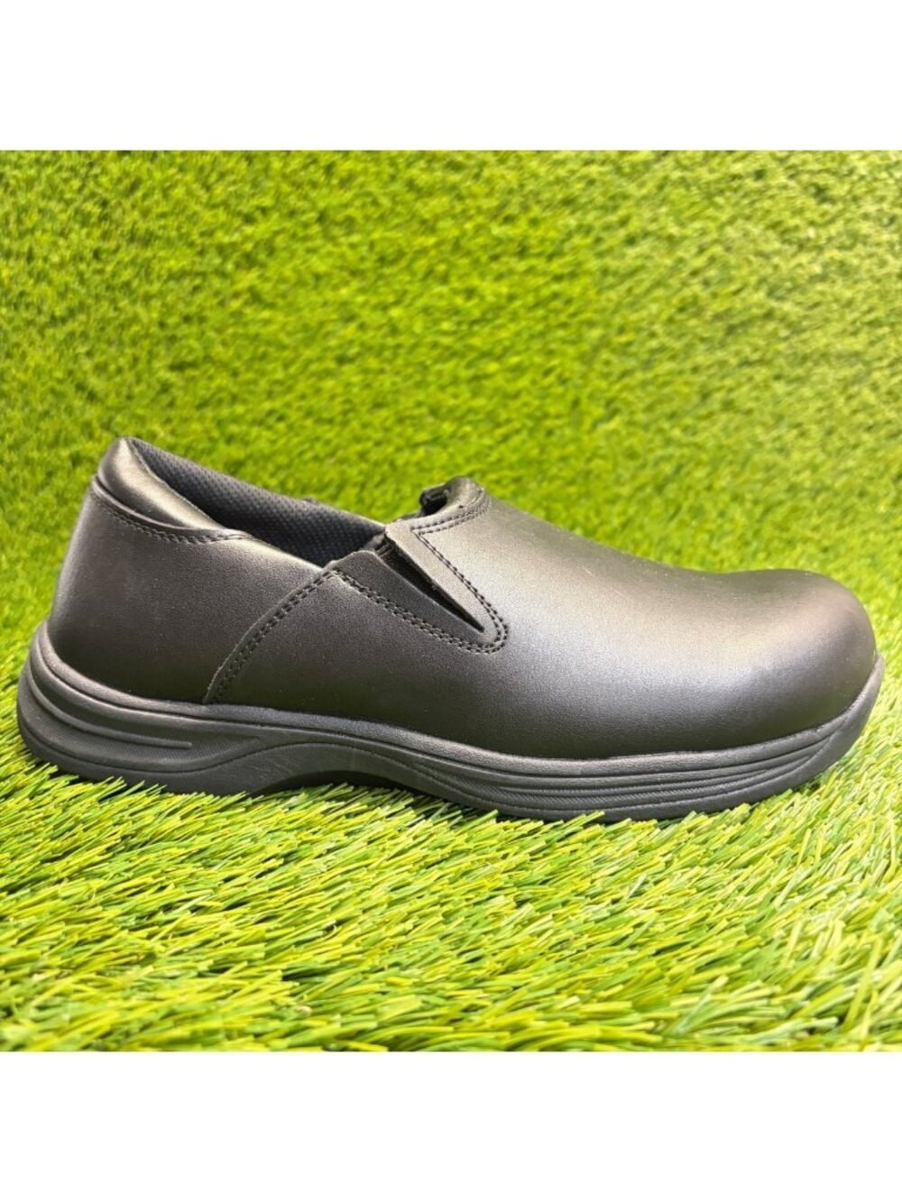Genuine Grip 470 Womens Size 9 Black Leather Slip-Resistant Safety Work Shoes
